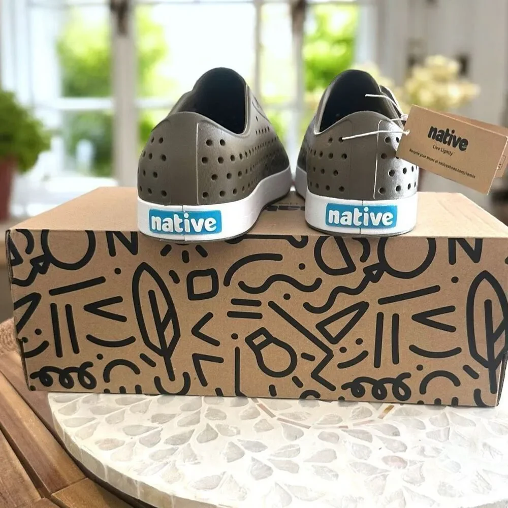 Native Jefferson EVA Slip-On Water Shoes Sneakers UTILITY GREEN Unisex Womens 7
